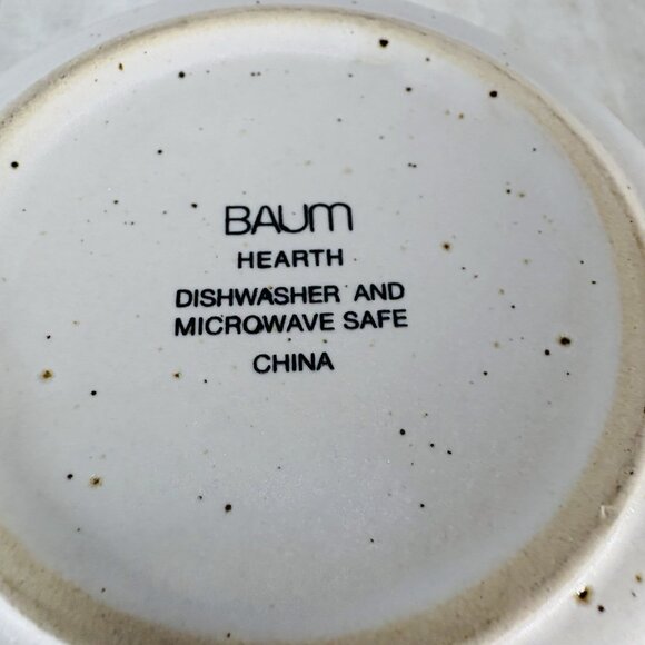 Baum Brothers HEARTH Seafoam Sponge Speckle Beige 15oz Stoneware Cups Mugs Set 4 - Picture 9 of 16